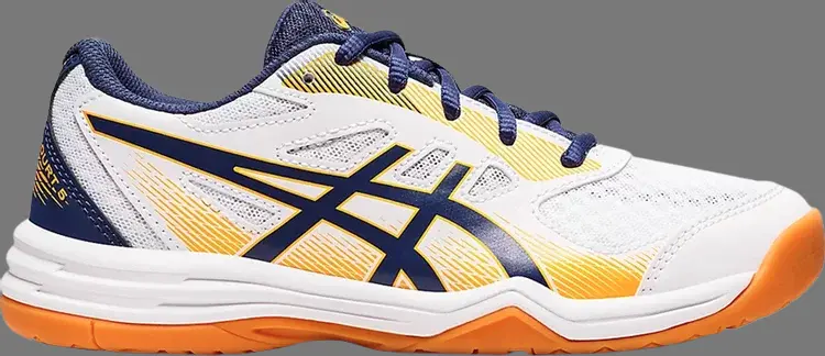 

Кроссовки upcourt 5 gs 'white deep ocean' Asics, белый