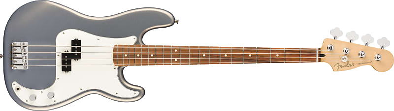 Fender Player Precision Bass, гриф Pau Ferro, серебристый — MX21269719 фотографии