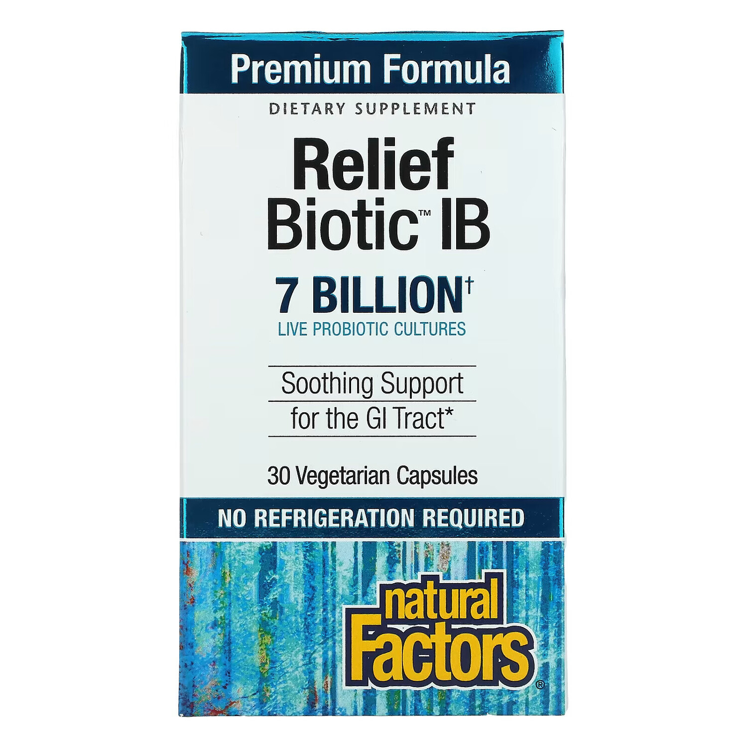 

Natural Factors, ReliefBiotic IB, 7 миллиардов, 30 вегетарианских капсул