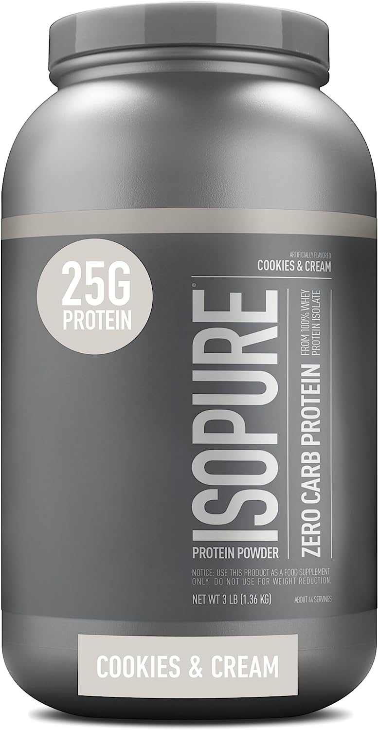 Изолят протеина Isopure Zero Carb, 1360 г, печенье&крем isopure zero carb протеиновый порошок клубника и сливки 454 г 1 фунт