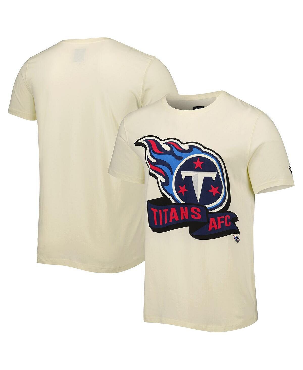 

Мужская кремовая футболка tennessee titans sideline chrome New Era, кремовый