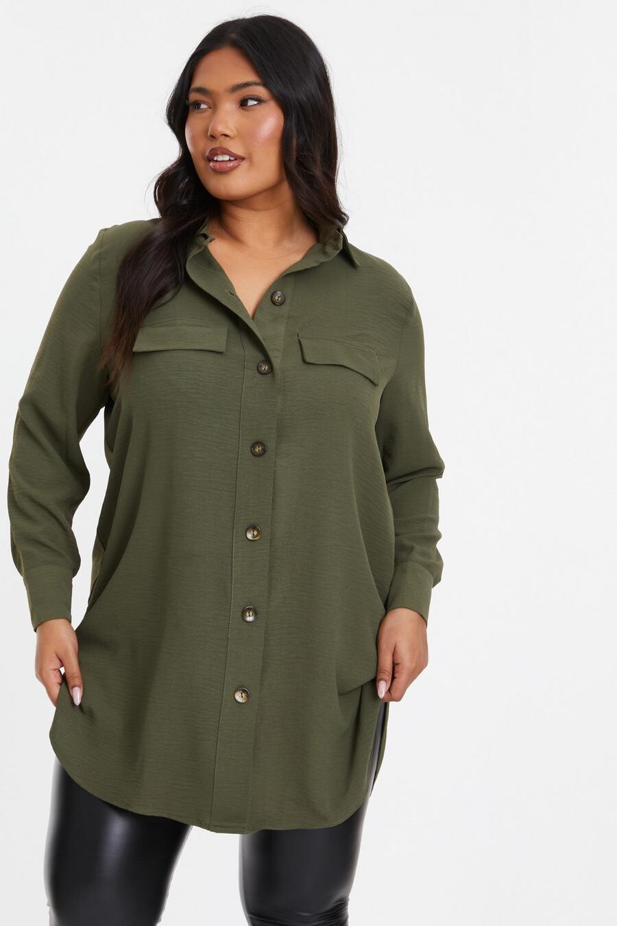 

Рубашка Curve Khaki Utility QUIZ Clothing