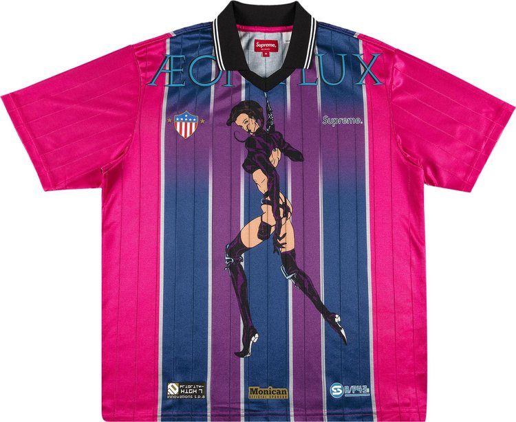 Футболка Supreme Aeon Flux Soccer Jersey 'Pink', розовый