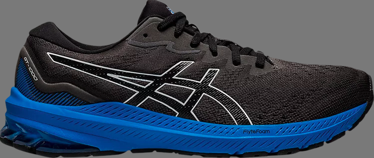 Кроссовки gt 1000 11 'black electric blue' Asics, черный - фото