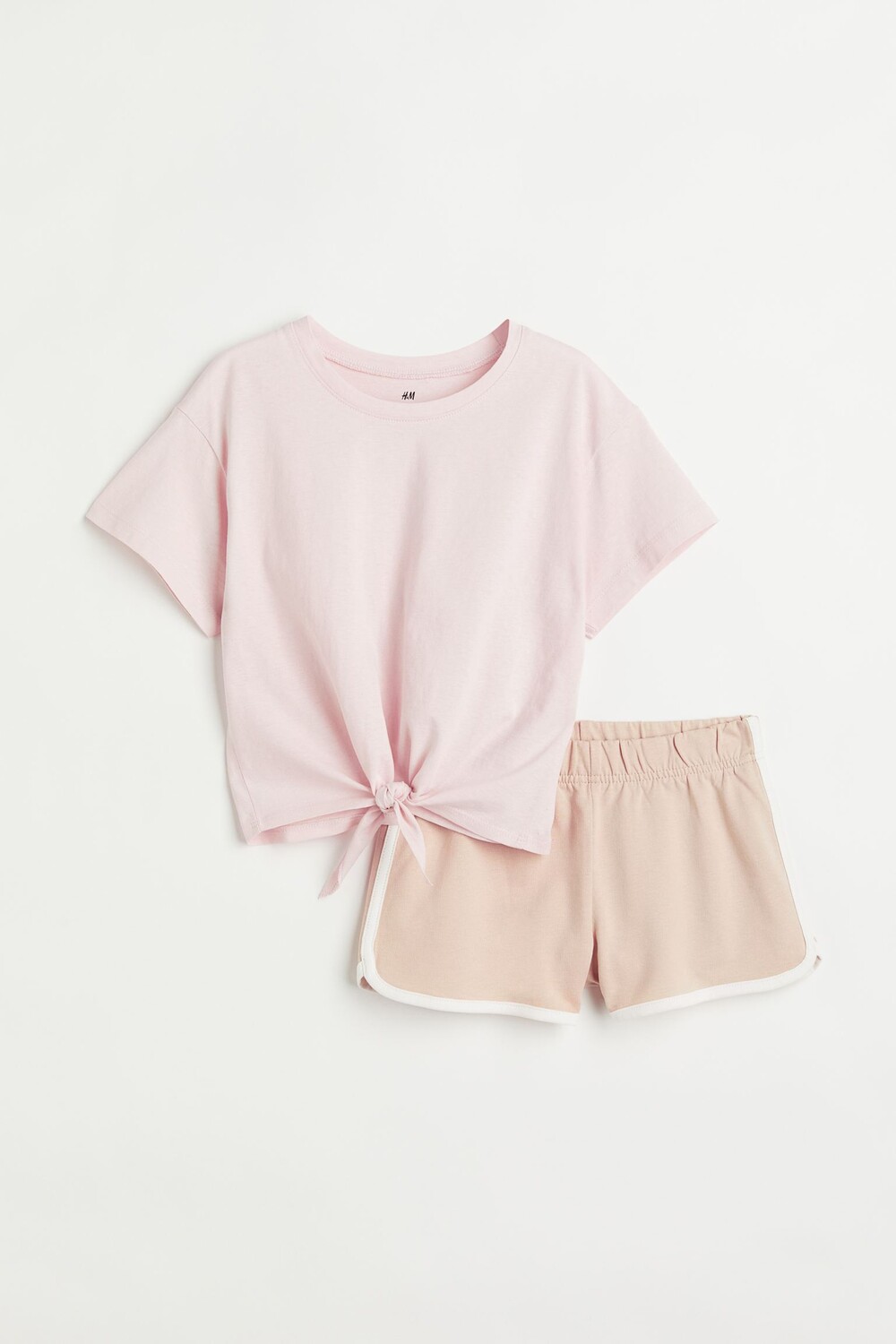 

Комплект из 2 предметов из хлопка H&M, светло-розовый/светло-бежевый