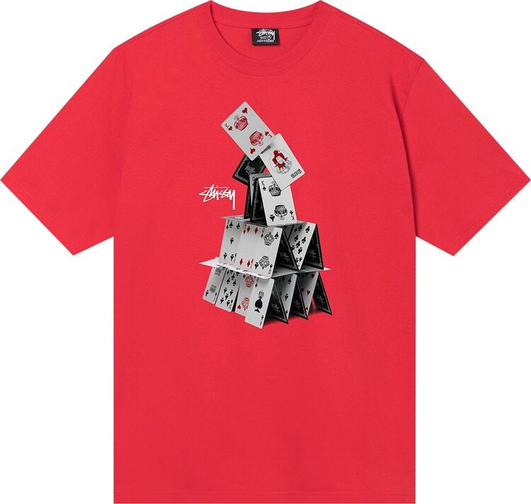 Футболка Stussy House Of Cards Tee 'Red', красный