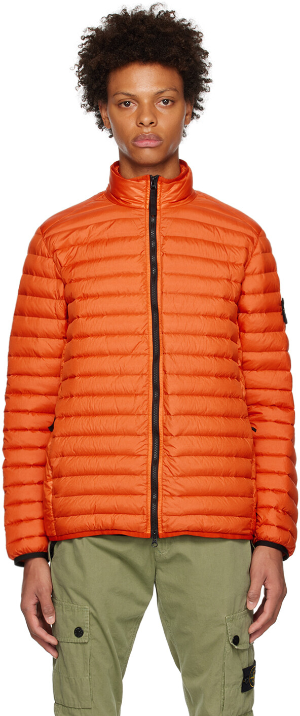 

Оранжевый пуховик на молнии Stone Island