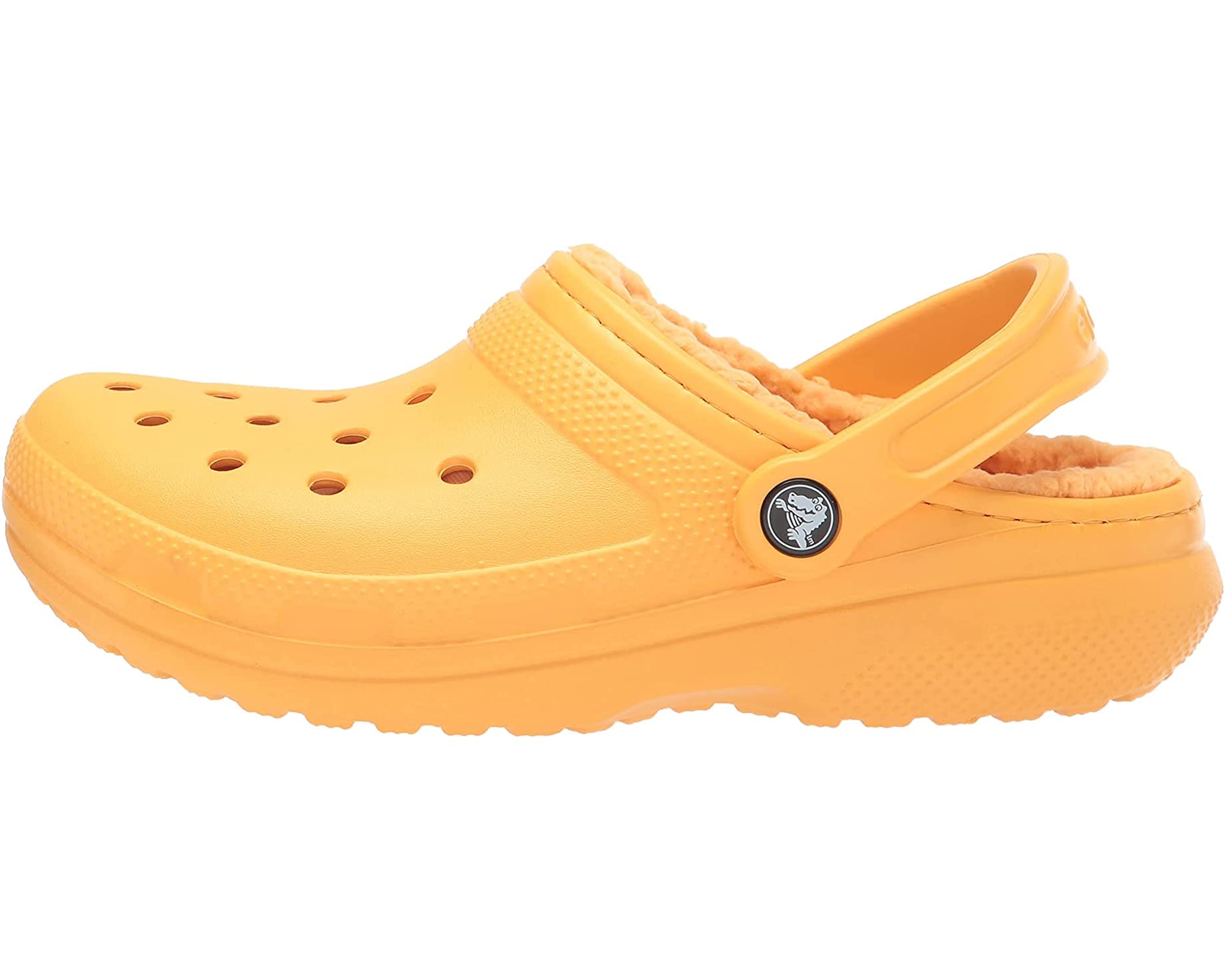 Yellow fur outlet crocs