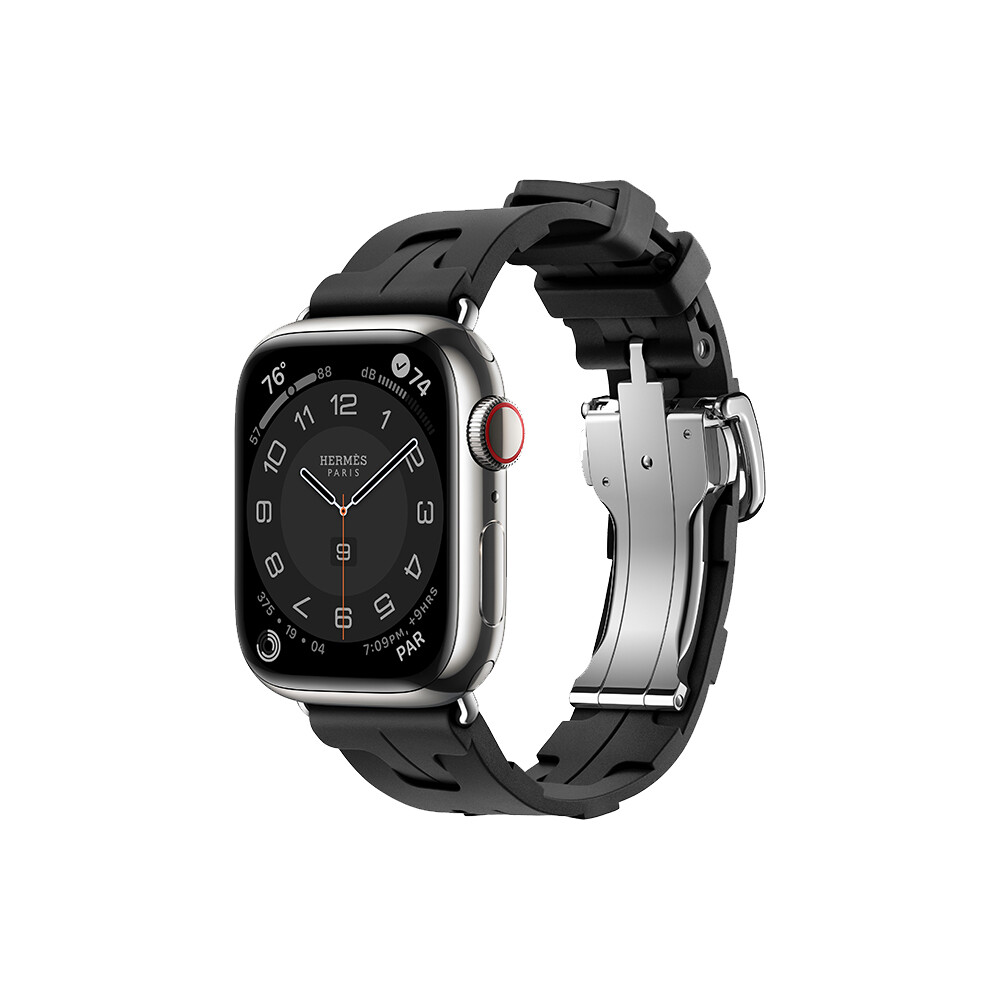 

Умные часы Apple Watch Series 9 Hermes (GPS + Cellular), 41мм, Silver Case/Noir Kilim Single Tour, Серебристый