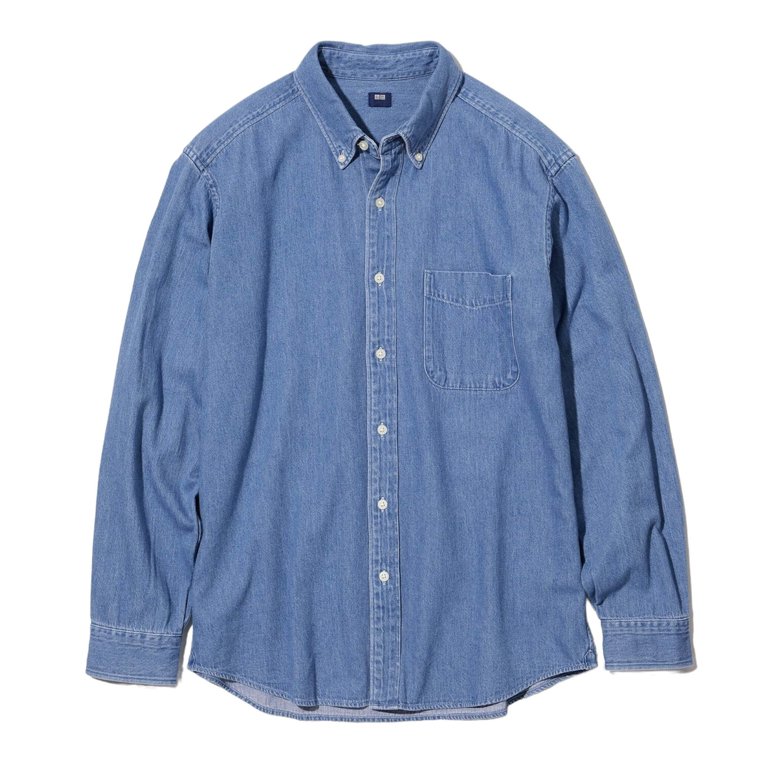 

Рубашка Uniqlo Indigo Denim Regular Fit, голубой