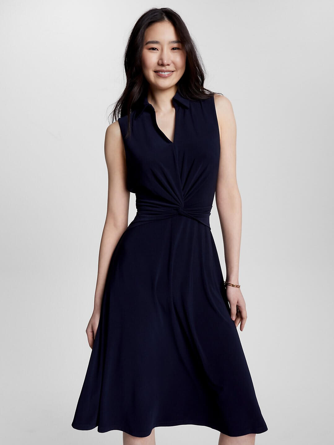 

Платье Tommy Hilfiger Front-Knot Sleeveless, темно-синий