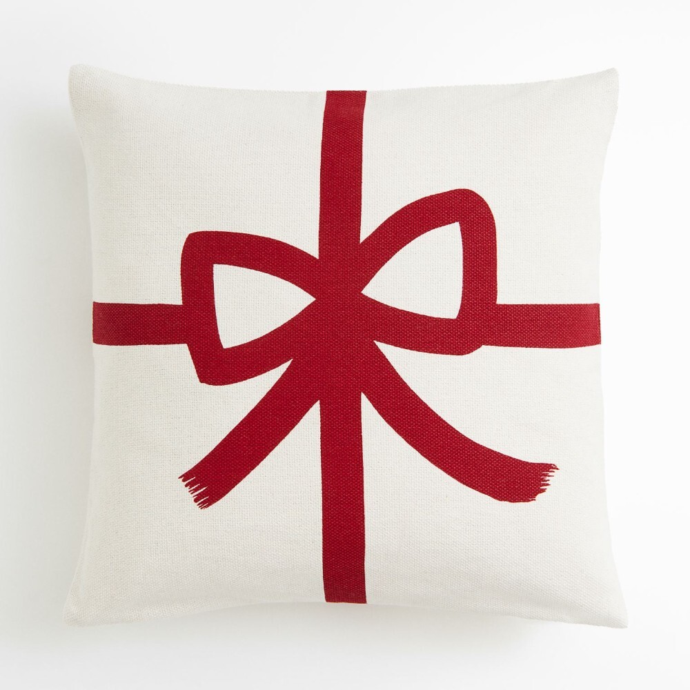

Декоративная наволочка H&M Home Printed Cotton, белый/красный