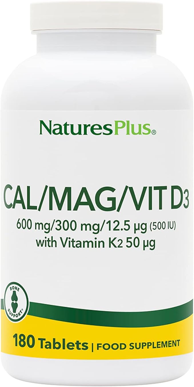 NaturesPlus Cal/Mag/VIT D3 с витамином K2 — 180 таблеток naturesplus cal mag vit d3 с витамином k2 добавка для здоровья костей 90 таблеток nature s plus