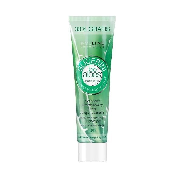 

Eveline Cosmetics Glycerini глицериновый концентрированный крем для рук и ногтей с био алоэ вера и маслом ши 125мл