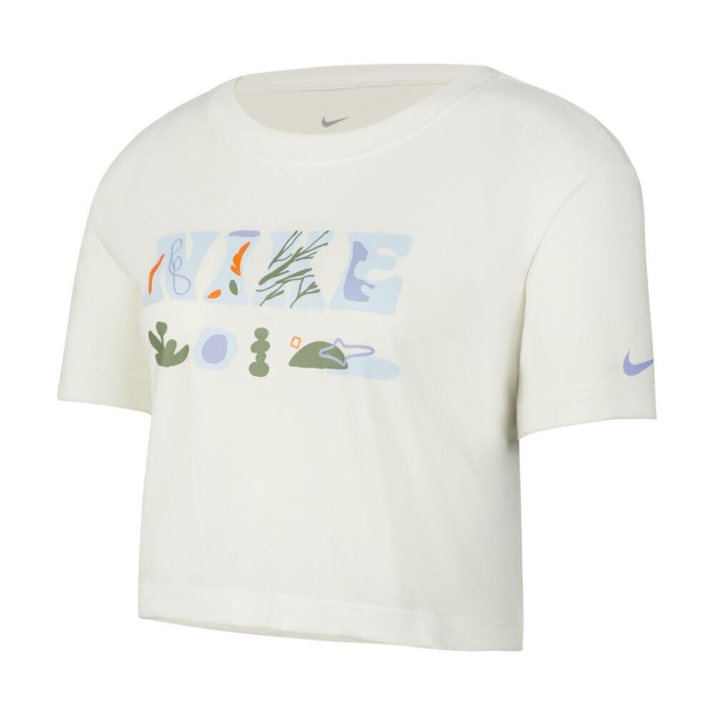 

Топ Nike AS W NK DF SS CROP, белый/мультиколор