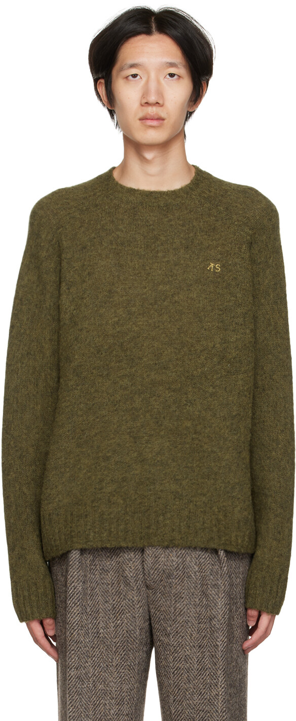 

Свитер цвета хаки с круглым вырезом Acne Studios