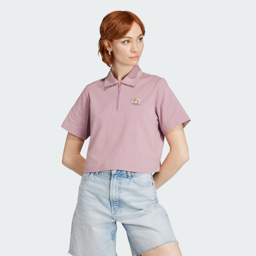 Футболка Adidas Originals Cropped Polo Shirt, Фиолетовый