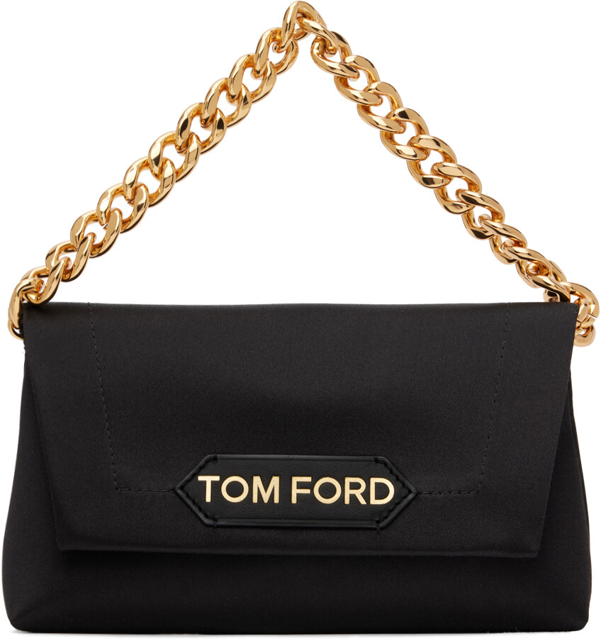 

Черная мини-сумка с цепочкой с лейблом TOM FORD