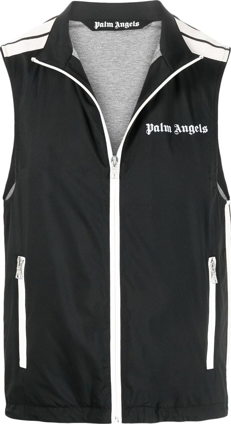 Жилет Palm Angels Classic Logo Vest 'Black/Off White', черный - фото