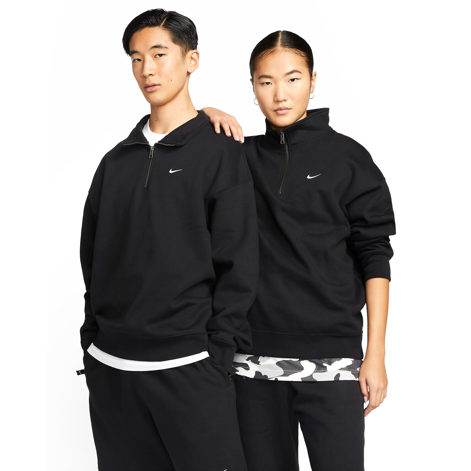 

Толстовка Nike Solo Swoosh Men's 1/4-Zip, черный/белый