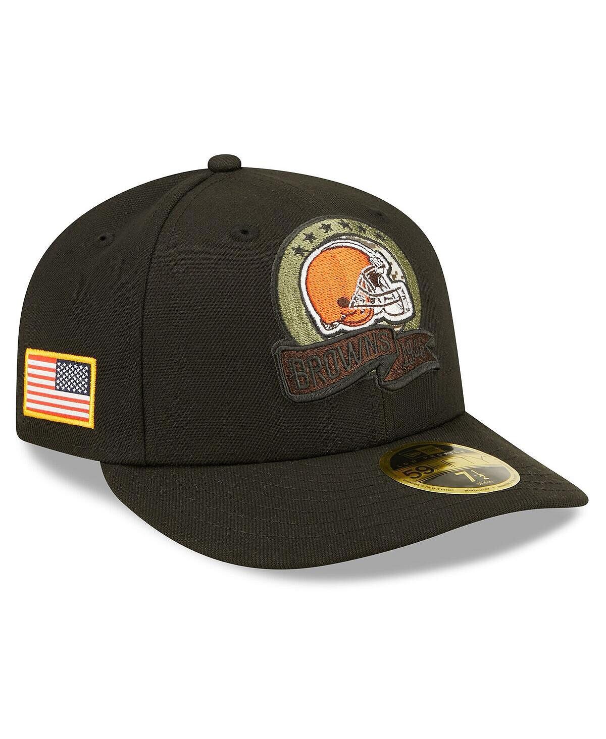 

Мужская черная приталенная шляпа Cleveland Browns 2022 Salute To Service Low Profile 59FIFTY New Era