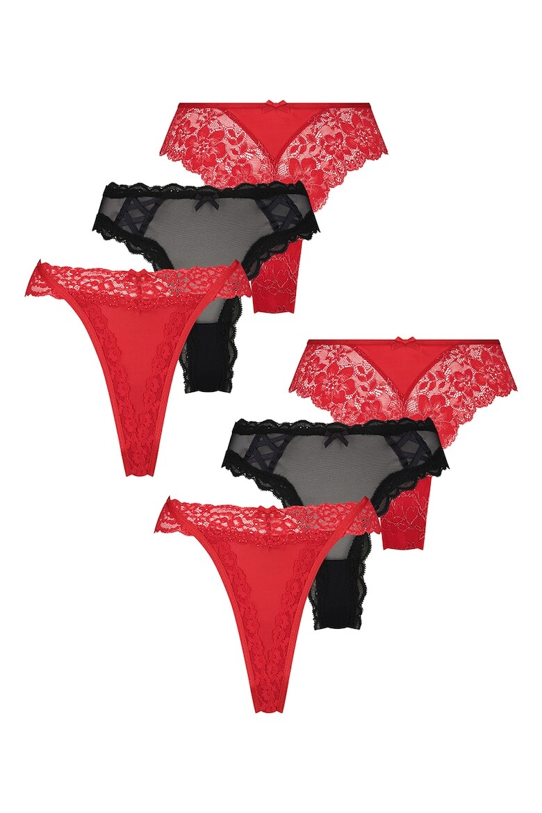 

Трусики кружевные - 6 пар Hunkemoller, красный
