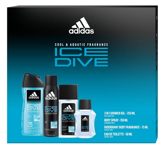 Подарочный набор уходовой косметики, 4 шт. Adidas, Ice Dive мужская парфюмерия adidas подарочный набор ice dive man