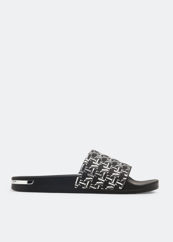 

Шлепанцы MALLET Grid silver slides, черный