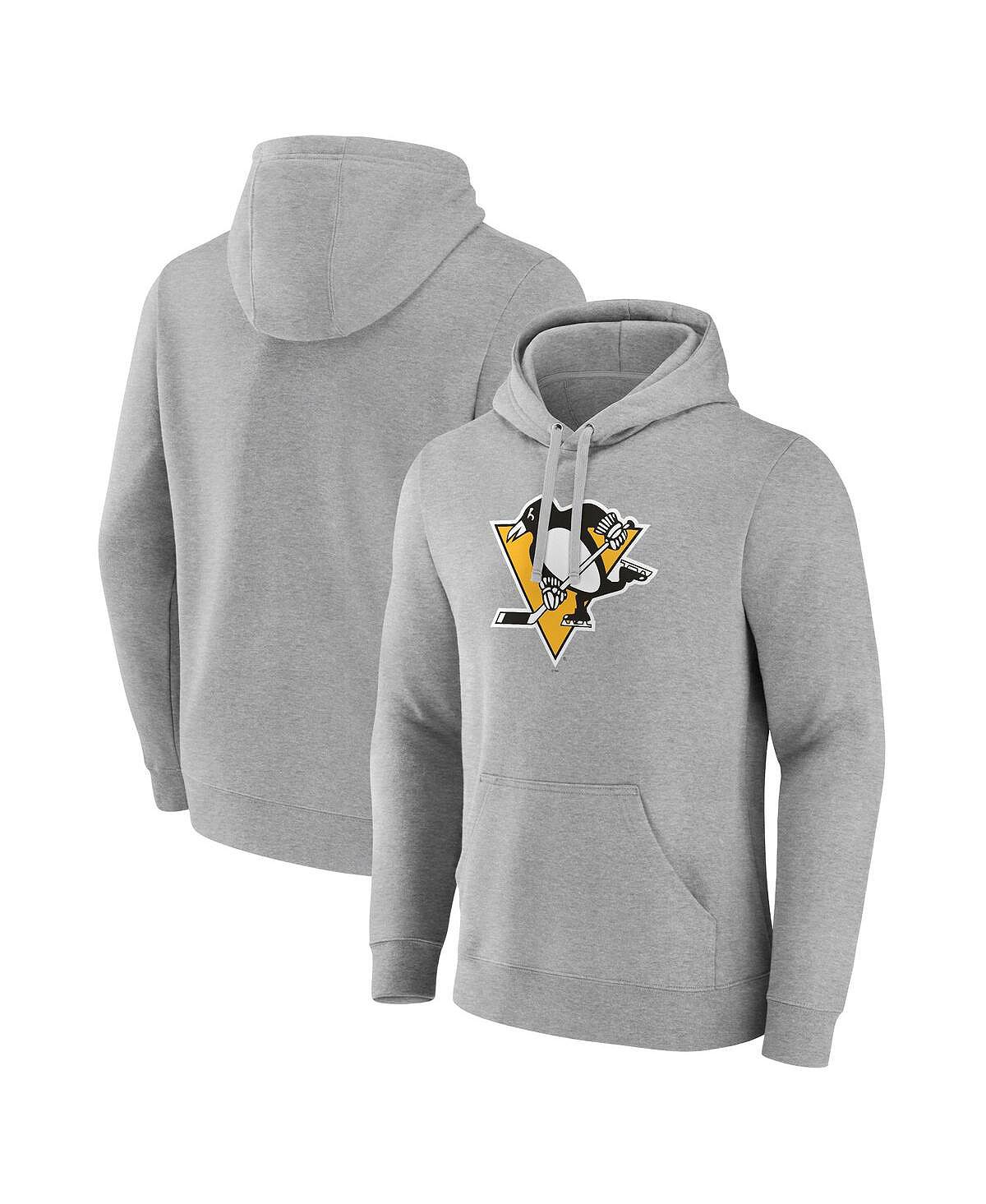 цена Мужская фирменная толстовка с капюшоном с логотипом heather grey pittsburgh penguins primary logo Fanatics, мульти