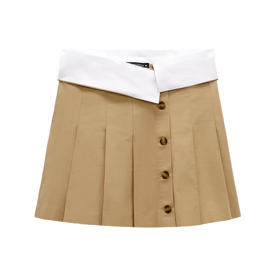 

Юбка Zara Gabardine Mini, песочный