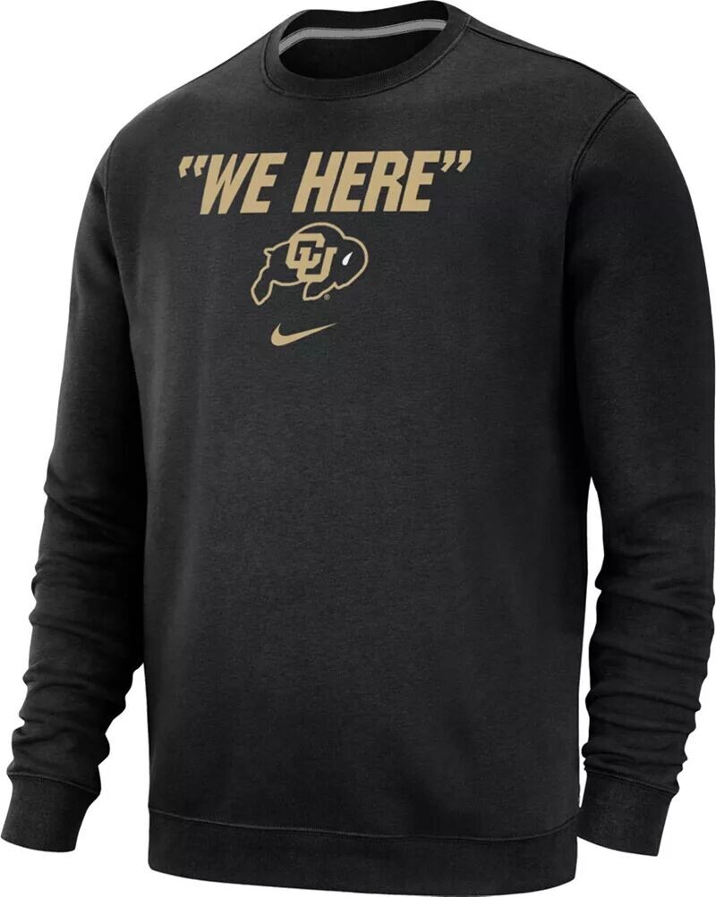 

Мужской черный пуловер с круглым вырезом Nike Colorado Buffaloes We Here
