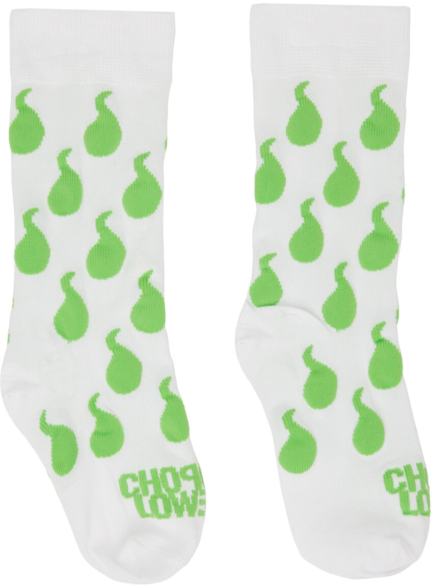 

Бело-зеленые короткие носки Squiggle Chopova Lowena