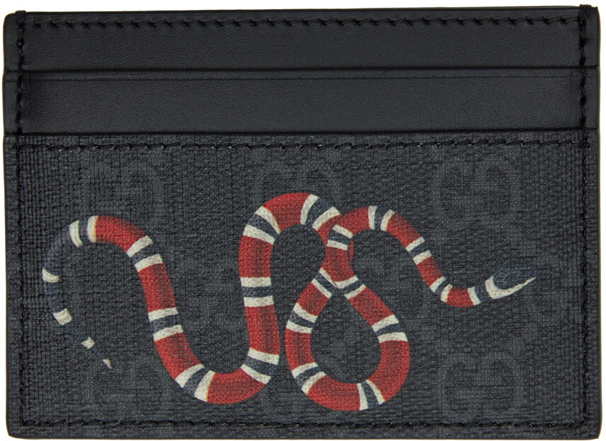 

Черно-серый картхолдер GG Supreme Kingsnake Gucci