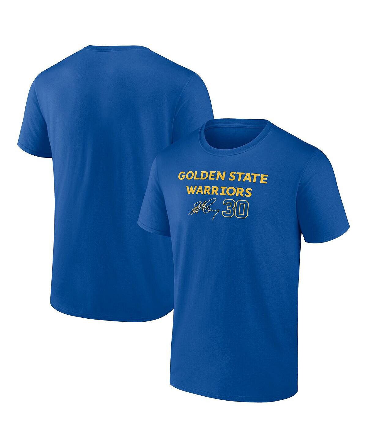 

Мужская фирменная футболка stephen curry royal golden state warriors с именем и номером Fanatics
