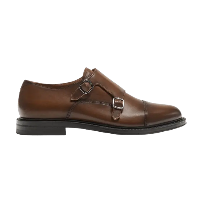 

Туфли Zara Zara Leather Monk, коричневый