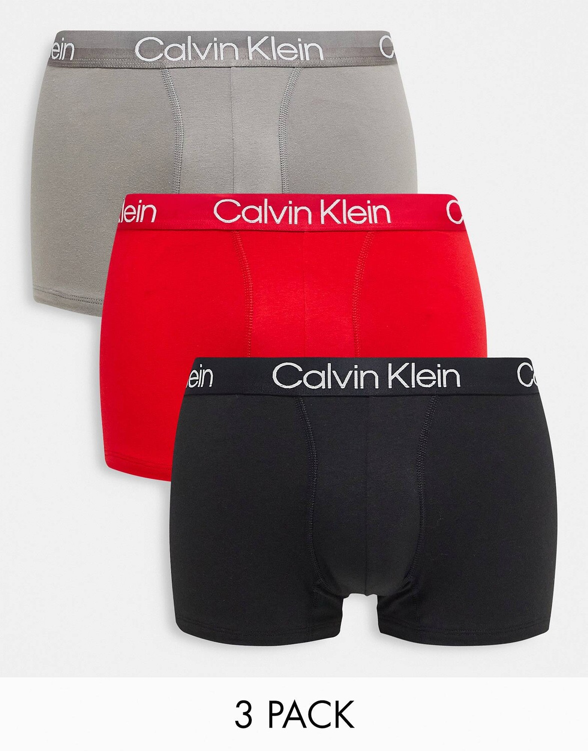 

Комплект из 3 пар трусов Calvin Klein красного, черного и серого цветов