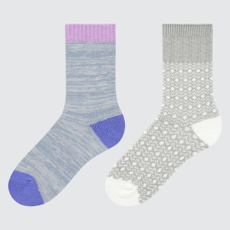 

Набор носков Uniqlo Girls Heattech Colour Block (two Pairs), серый