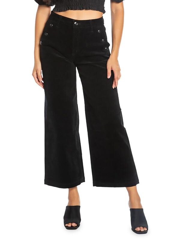

Укороченные бархатные брюки coastal с высокой посадкой Juicy Couture Black
