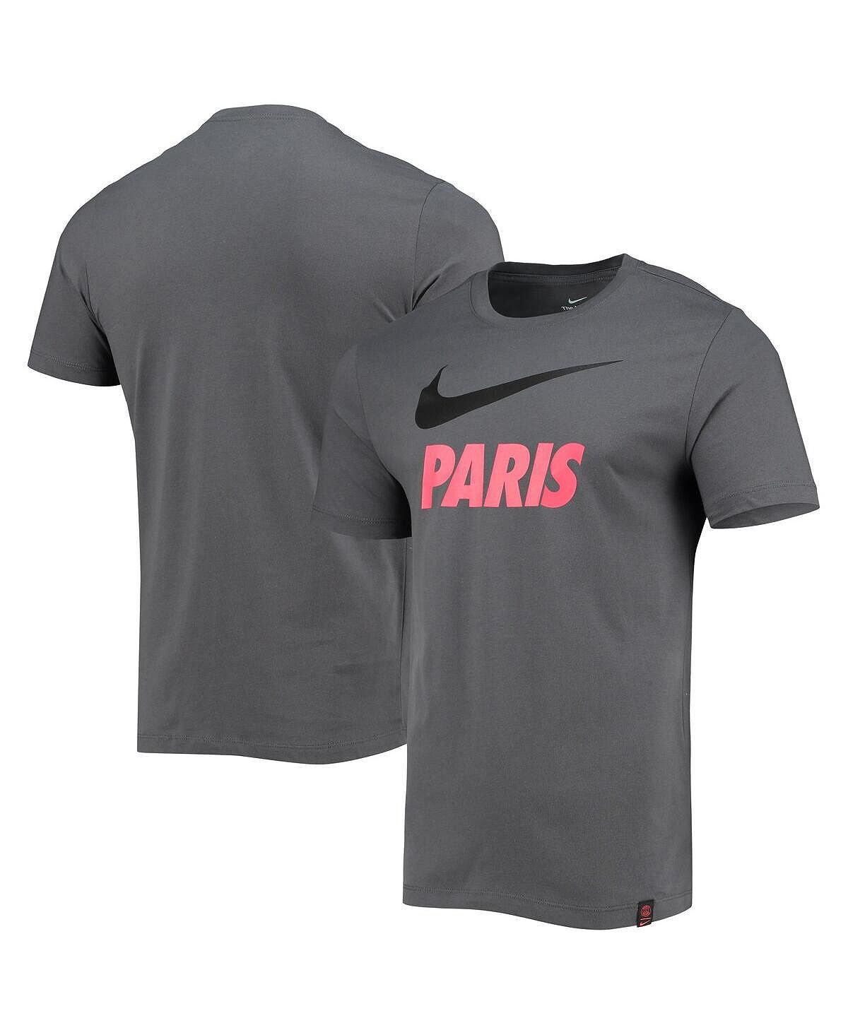 

Мужская футболка paris saint-germain swoosh club антрацитового цвета Nike