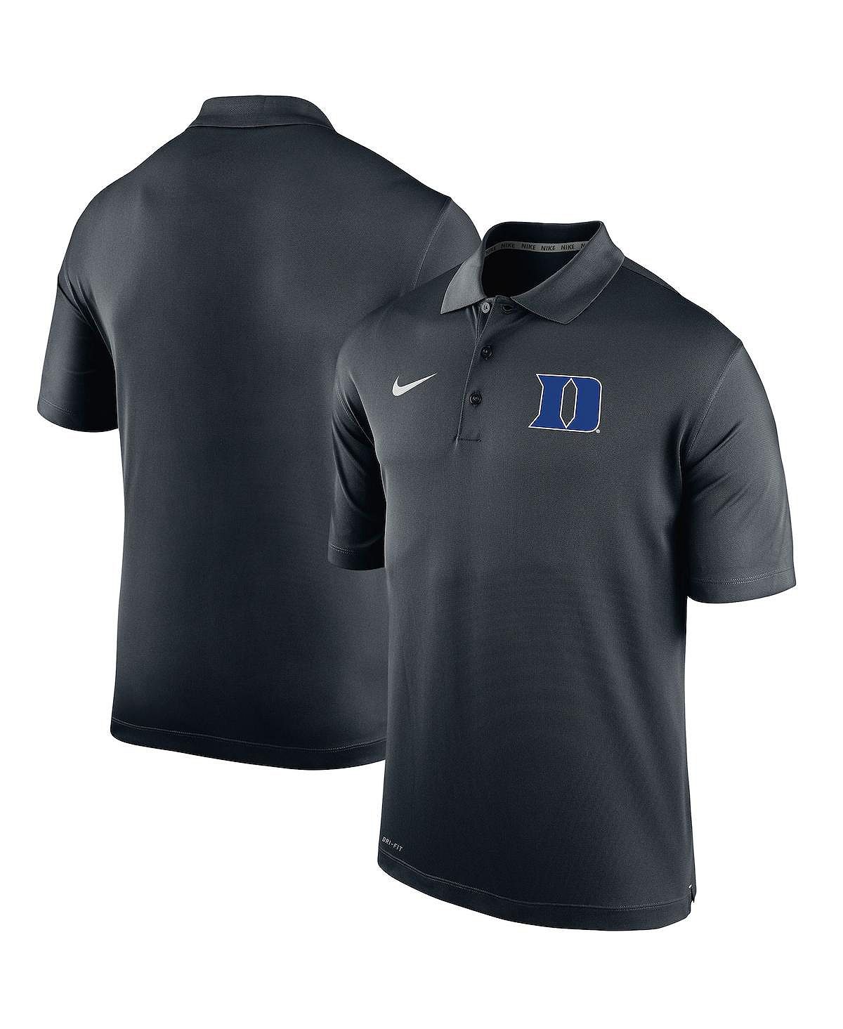 

Мужская черная футболка-поло duke blue devils big and tall primary logo varsity performance Nike, черный
