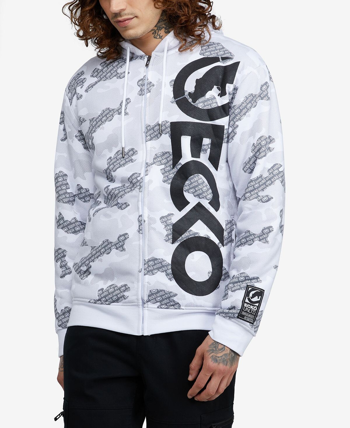 

Мужская толстовка с капюшоном far out sherpa Ecko Unltd, белый