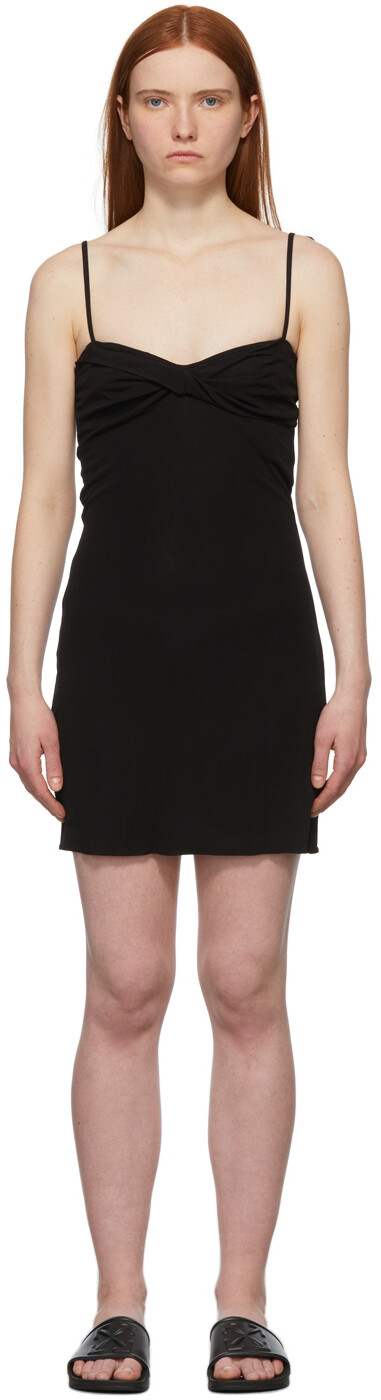 

Черное мини-платье Fluid Twisted Off-White, Черный