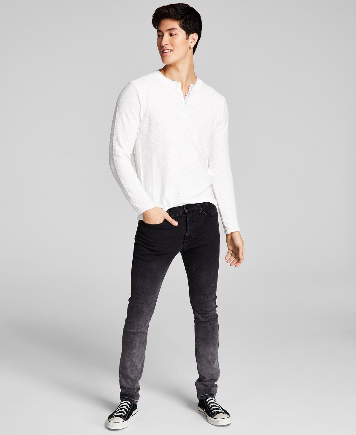 

Мужские джинсы dennett skinny-fit из эластичного денима с эффектом «омбре» и эффектом выцветания And Now This