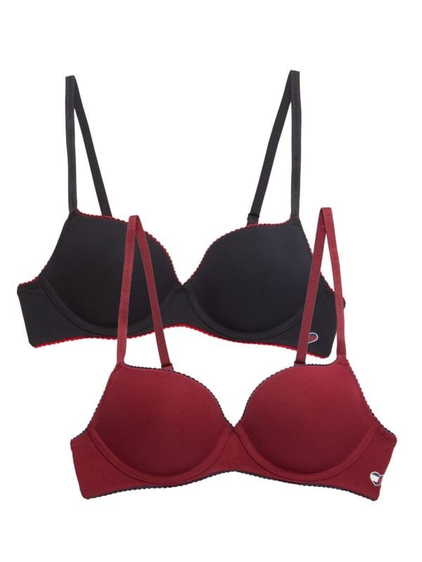 

Комплект из 2 однотонных бюстгальтеров Tommy Hilfiger Black red