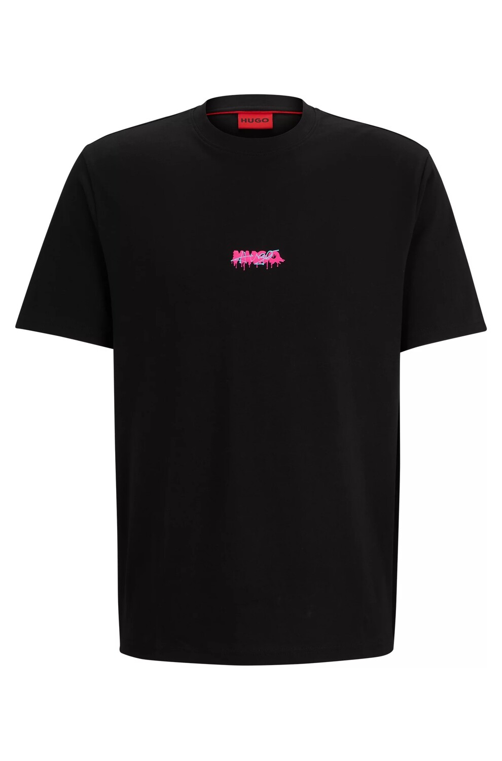 

Футболка Hugo Cotton-jersey Relaxed-fit With Double Logo, черный