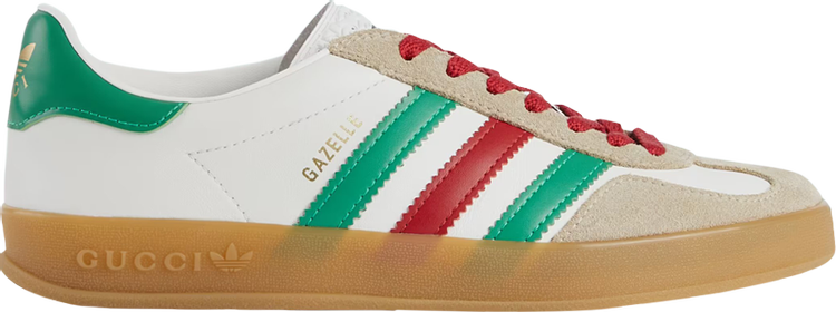 Adidas green and store red shoes