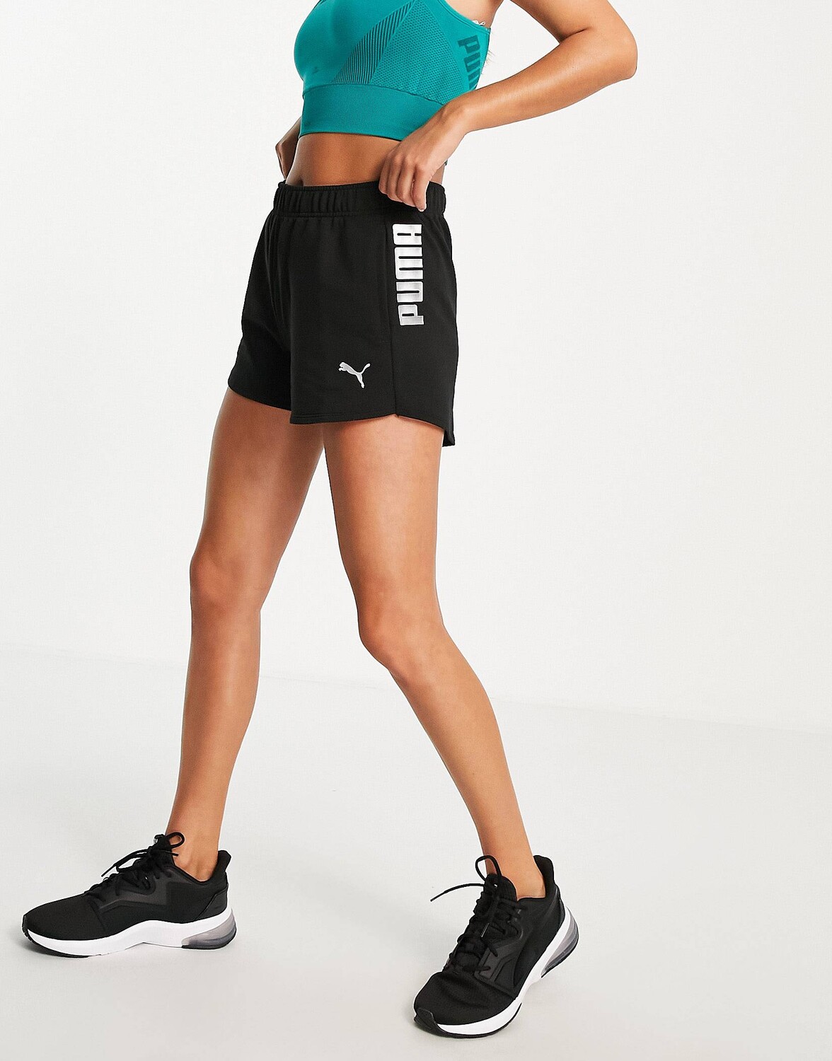 

Черные шорты для тренинга с логотипом Puma active essentials