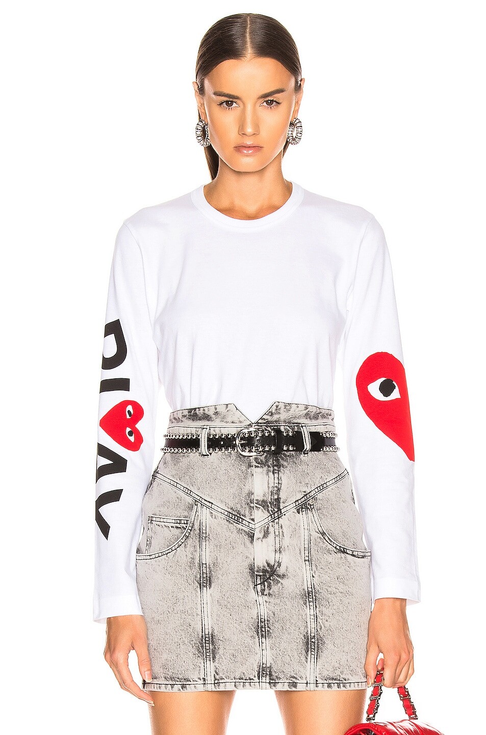 

Футболка Comme des Garçons Long Sleeve Logo Emblem, белый