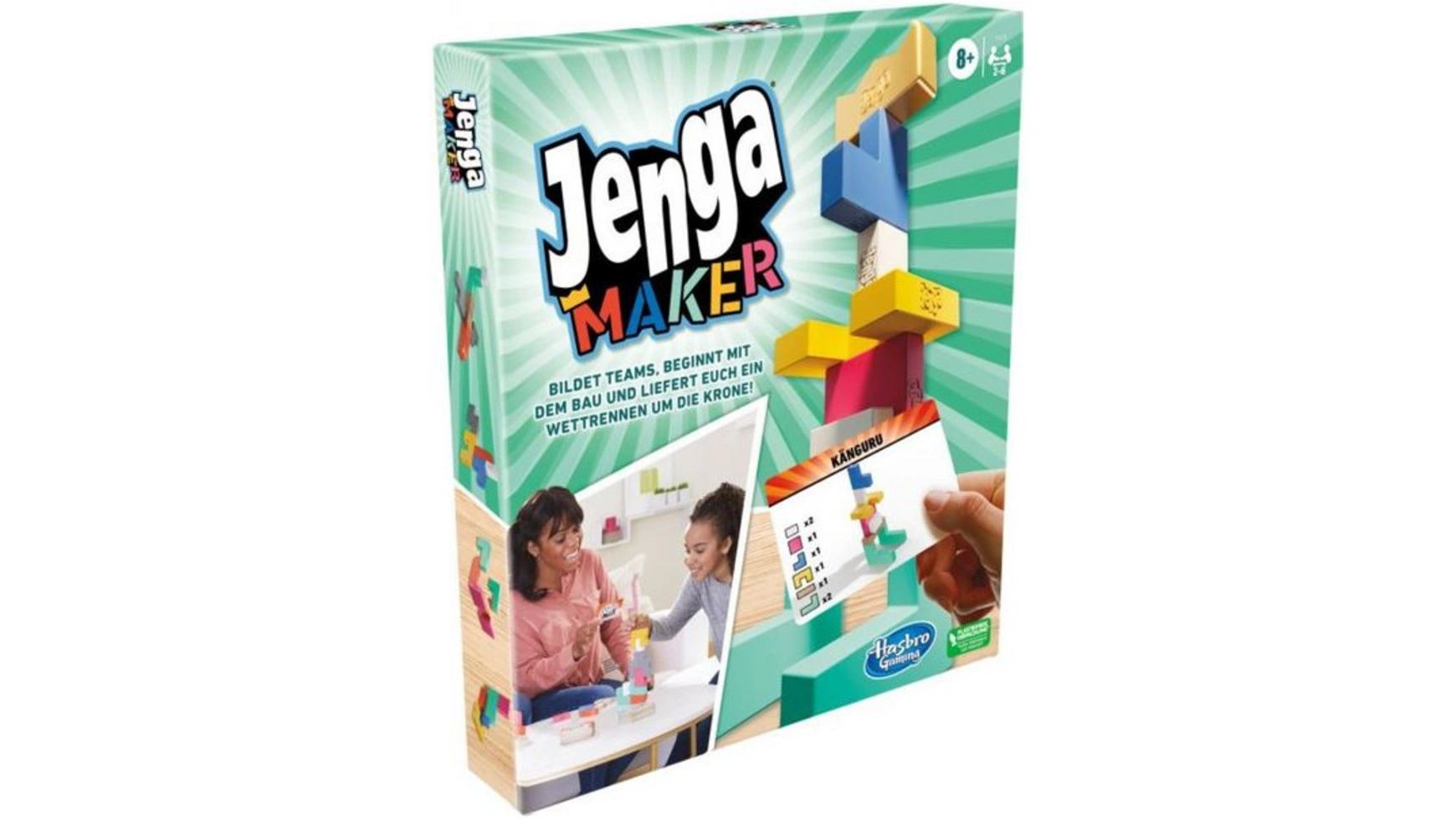 Hasbro Gaming Создатель Дженги настольная игра для детей и взрослых 54 буковых бруска мега тойс деревянная падающая башня аналог игры дженга jenga каланча