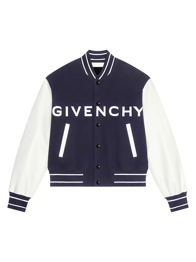 

Университетская куртка из шерсти и кожи Givenchy, белый